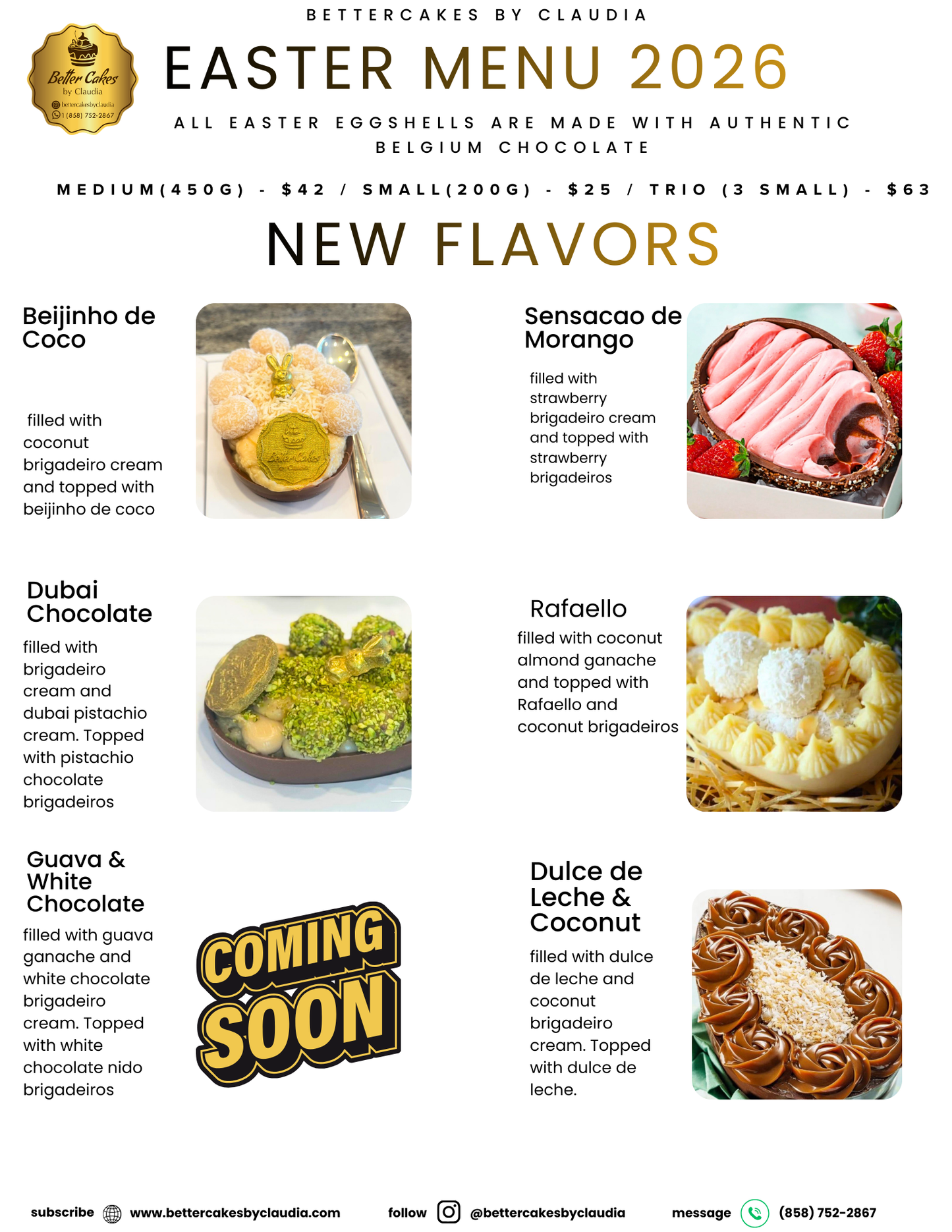 Easter Eggs 2026 - use drop down menu to select flavors